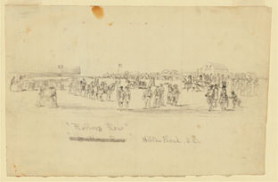 The shops at the encampment earned the nickname Robbers Row.